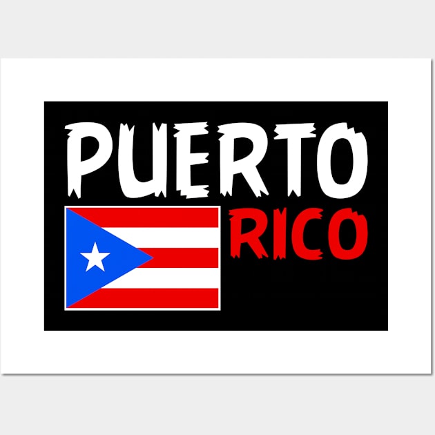 Puerto Rico, Cool Puerto Rican Flag, Puerto Rico Love Wall Art by Jakavonis